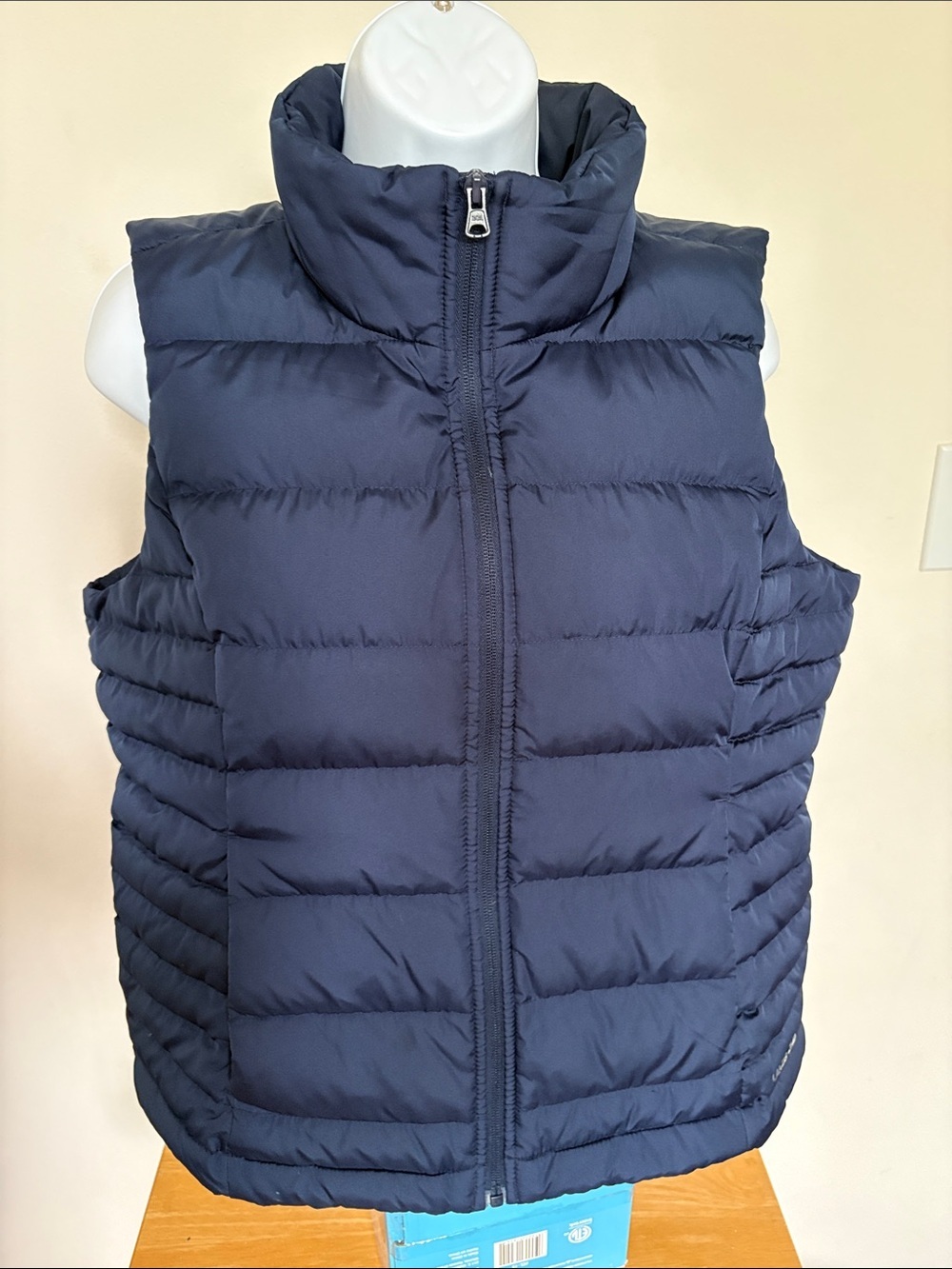 Lands End Down FeatherQuilted Puffer Vest Zip Front Size Medium